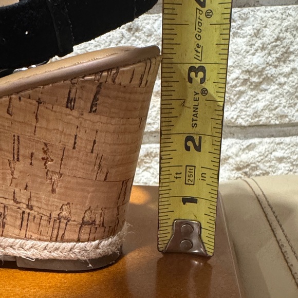 Franco Sarto Black Suede Cork Wedges - Picture 7 of 7